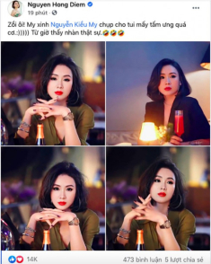 Hiếm hoi Hồng Diễm hoạ mặt thành “bad girl” quầy bar sang chảnh, Hồng Đăng liền vào bóc phốt