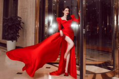 Lý Nhã Kỳ diện đầm “quét đất”, khoe khuôn ngực phồn thực đẹp lấn át dàn thí sinh Hoa hậu