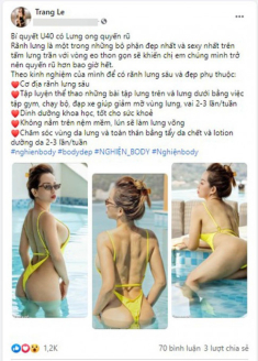 Mẹ 3 con U40 nghiện diện bikini khoe rãnh lưng quyến rũ, gái đôi mươi cũng phải ghen tị