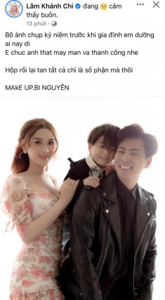 Hậu ly hôn, Lâm Khánh Chi không ngại đăng ảnh gia đình 3 người, còn chia sẻ thật buồn