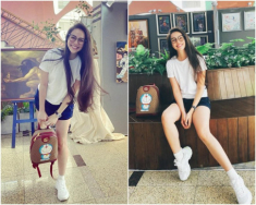 Hiền Thục làm nữ sinh đến trường cũng phải gợi cảm, diện chân váy ngắn cũn khoe chân “kiếm Nhật”