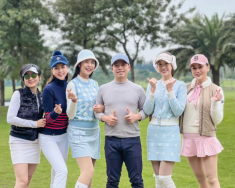 Trời rét đậm, Phương Oanh đi golf mặc áo dày cộp, hại body mũm mĩm như thời Nam “nọng”