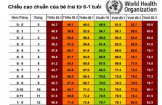 Bảng chiều cao cân nặng bé trai 2022 chuẩn từ 0 - 5 tuổi