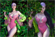 Đi biển chán mặc độc bikini, Phương Oanh phối sơmi hóa hồng hạc, Hà Hồ diện váy lưới “có như không” khoe vòng 3