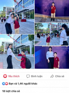 Đưa con khai giảng, mẹ đơn thân Hà Nội nổi bật nhất sân trường, nhiều máy ảnh cũng giơ lên chụp lén