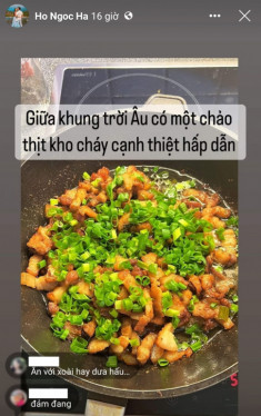 Hồ Ngọc Hà đang ở trời Âu cùng chồng con vẫn khoái chí khoe 1 chảo đầy món ăn Việt “thần thánh”