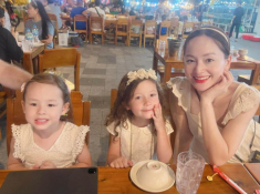 Lan Phương và chồng Tây cao 2m04 khoe con gái thứ 2 xinh như thiên thần, chiều cao không kém chị lớn