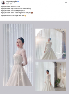 “Em gái Quỳnh Búp Bê” diện váy cưới tinh khôi, đẹp dịu dàng khác hẳn style khoét trên hở dưới thường ngày