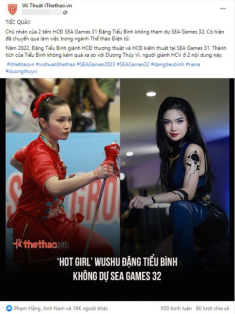 Hotgirl Wushu Đặng Tiểu Bình tỏa sáng tại SEA Games ở vai trò mới, nhan sắc không phải “vũ khí” tối thượng