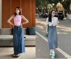 Chân váy denim dáng dài được dịp “lên ngôi”, chị em U30 - U40 học 6 cách phối đồ này “hack” chân dài ảo diệu