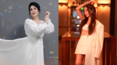 Cùng 58 tuổi, Hồng Vân và “Đát Kỷ màn ảnh” lại mặc trái ngược, kẻ kín bưng, người mê khoe vòng 1