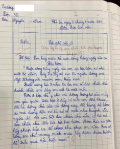 Bài văn 1 điểm của bé trai lớp 3 tả cuộc sống hàng ngày khiến cô giáo “đỏ mặt”, lập tức mời phụ huynh đến trường