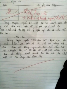Bài văn bị chấm 2 điểm khiến cõi mạng bức xúc khi giáo viên nhận xét học sinh “khó thành người tử tế”