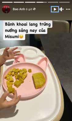Bảo Anh hóa ra làm mẹ rất đảm đang, nấu ăn dặm cho con đơn giản nhưng giá trị dinh dưỡng không tưởng