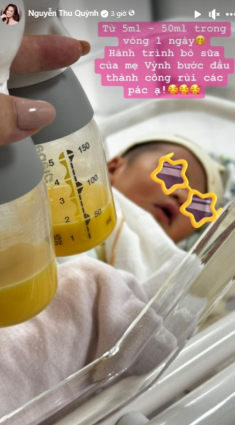 DV Thu Quỳnh khoe làm “bò sữa” thành công khi vắt được sữa mẹ vàng sánh, nhiều gấp 10 lần sau 1 ngày kích