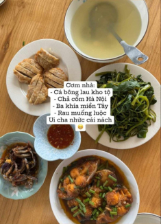 Mâm cơm nhà dân dã của Phạm Quỳnh Anh làm cô tự thốt lên: “Ui cha nhức cái nách”