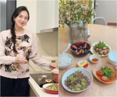 MC Mai Ngọc khoe loạt mâm cơm nhà ngon đẹp sau khi kết hôn lần 2, giúp mẹ bầu khỏe lại trẻ lâu