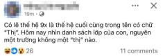 Mẹ Việt ngỡ ngàng: Danh sách lớp con, nguyên một trường không ai tên “Thị”, dân mạng xôn xao tên đệm “Thị” đã hết thời?