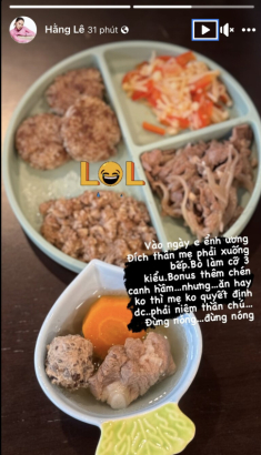 Minh Hằng nấu bữa ăn dặm 3 kiểu cho quý tử chuẩn mẹ bỉm đảm, tự nhủ lòng bình tĩnh khi bị con “chê”