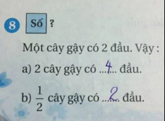 “Một nửa cây gậy có mấy đầu?”, bài toán tiểu học tưởng dễ nhưng khiến nhiều phụ huynh đau não