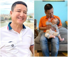 NSƯT Chí Trung U64 khéo chọn người yêu, Á hậu kém 18 tuổi mê mẩn cháu nội của bạn trai, ngắm không rời mắt