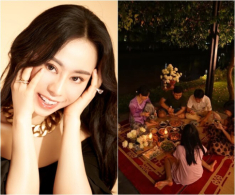 Á hậu Việt giàu có cho cả nhà ăn cơm dưới đèn dầu toàn món dân dã, mẹ ruột thốt lên một câu