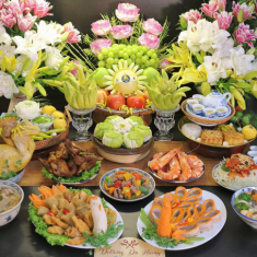 Chị em chia sẻ mâm cỗ cúng Rằm tháng 7 chẳng khác nào bữa tiệc thị giác, nhìn không muốn rời mắt