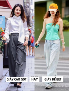 Mặc quần ống rộng mang giày cao gót hay giày đế bệt? Có một kiểu giày “chân ái” khiến dân công sở mê mẩn