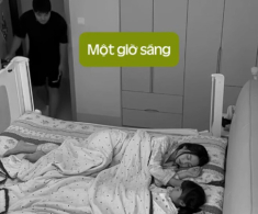 Vợ đẹp đang ngủ cùng con gái, hành động của chồng khiến bố mẹ bỉm thốt lên: “Giống hệt nhà mình!”