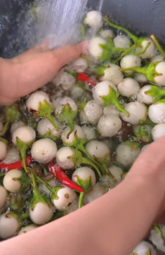 Vợ Mạnh Trường phơi cà một nắng ở biệt thự, lên mâm toàn món dân dã mà ăn gì cũng thấy ngon