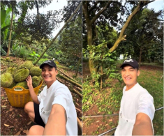 Vườn sầu riêng, măng cụt rộng thênh thang của Hoài Linh: Mạc Văn Khoa về “ăn ngập mồm”, đoạn khui trái ai cũng cười lăn