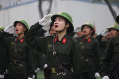 “Bông hồng thép” xinh đẹp trong khối diễu binh, diễu hành A80