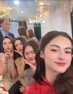 Cận cảnh nhan sắc bạn thân Đỗ Thị Hà vừa lên xe hoa, vẻ đẹp một chín một mười với nàng hậu