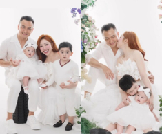 Chi Bảo bận công việc vẫn ngồi ôm con cho vợ đại gia làm điệu, bà xã nhìn ái nữ thừa nhận mình “đẻ thuê”