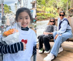 Con gái Mai Phương được bảo mẫu thưởng cho chuyến du lịch sau khi thi giữa kì, ngồi ngang hàng với dàn nghệ sĩ Việt