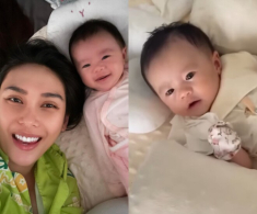 Con gái quốc tịch Mỹ của Võ Hoàng Yến mới vài tháng tuổi đã biết “lia cam” tạo dáng, chuẩn cốt cách “con nhà tông”