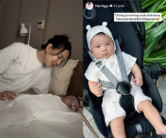 Con trai Mai Ngọc mới 3 tháng tuổi đã mặc vừa đồ của trẻ 9 tháng, gương mặt như “photocopy” từ bố thiếu gia