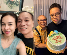 Đinh Ngọc Diệp hiếm hoi khoe bố chồng Việt kiều Mỹ, 2 ông sui giống nhau như anh em ruột