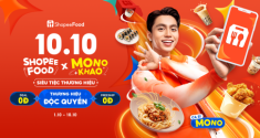 Duy nhất tại ShopeeFood 10.10, hàng loạt thương hiệu F