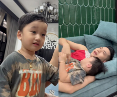Hà Trí Quang bị Thanh Đoàn “sửa lưng” vì gọi con là “nó”, quý tử mới 2 tuổi đã biết nịnh khi bố giận