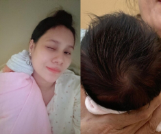 Hồ Bích Trâm khoe ái nữ tóc đen thui khác hẳn anh trai, ông xã doanh nhân “đầu bù tóc rối” chăm con mới chào đời