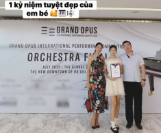 Hoa hậu Hương Giang khoe con gái lai Trung Quốc cao gần 1m8 thần thái như nàng thơ, biểu diễn tài năng ở sự kiện quốc tế