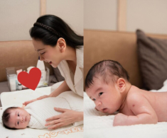 Mai Ngọc rèn nếp cho con từ bé: 6h sáng đã nằm sấp tập luyện, bé Panda vừa lí lắc vừa siêng năng