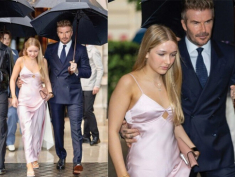 Mới 14 tuổi, con gái David Beckham lại gây xôn xao khi khoe mặc váy bó sát hở vai trần, Victoria lập tức vào “trêu”