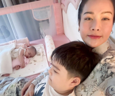 Nhật Kim Anh khoe khoảnh khắc hạnh phúc bên 2 con, quý tử đối xử dịu dàng với em gái chung nửa huyết thống