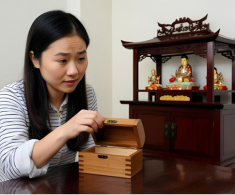 Phát hiện chiếc hộp gỗ lạ trên bàn thờ vào ngày giỗ bố chồng, tôi choáng váng khi mở ra