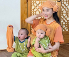 Phương Oanh diện hanbok sang trọng bên Shark Bình, vẫn bị “lu mờ” trước 2 con song sinh đáng yêu như “hoàng tử, công chúa”