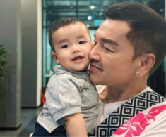 Quang Minh như bố trẻ từ ngày có quý tử đích tôn, U70 chăm “tút” ngoại hình để không lệch với vợ kém tuổi