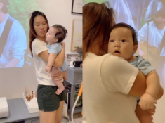 Quý tử lai Tây của Hà Anh sưng húp 1 bên mắt, mẹ bỉm được khen nuôi con khéo nay phải bù xù chăm sóc