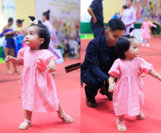 Sao Việt 24h: Con gái út Khánh Thi mới biết đi đã được bố mẹ cho ra phòng tập nhảy, dáng chuẩn “con nhà nòi”
